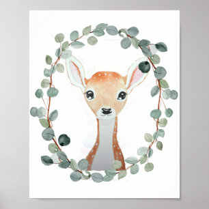 Woodland Deer Shower Gift Poster