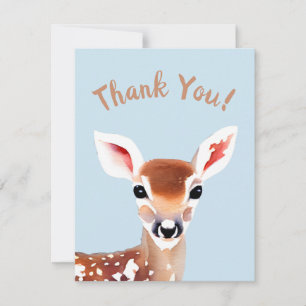 woodland deer thank you card