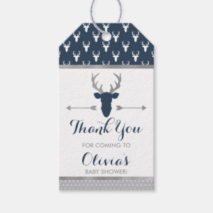 Woodland Deer Thank You Tag, Antlers, Baby Shower Gift Tags