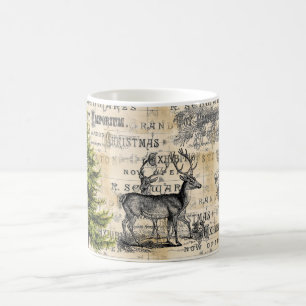 Woodland Deer Vintage Christmas Mug