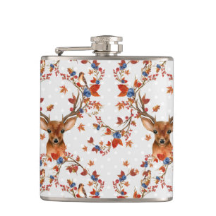 Woodland Deer Vinyl Wrapped Flask