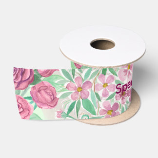 Woodland Deer Wild Rabbit and Bees Satin Ribbon