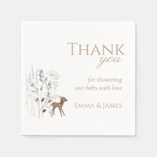 Woodland Deer & Wildflower Napkins