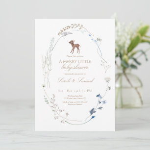 Woodland Deer Winter Baby Shower Invitation