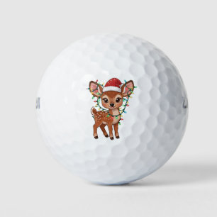 Woodland Deer Wrapped in Christmas Lights Golf Balls