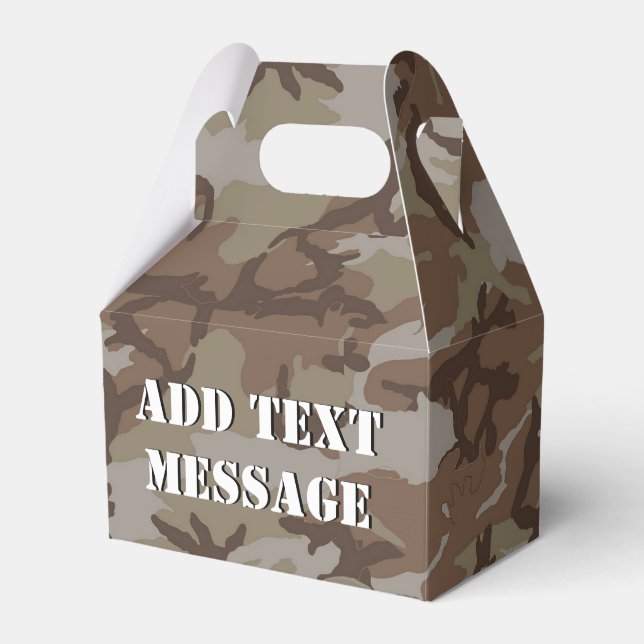 Woodland Desert Military Camouflage Favour Box (Front Side)
