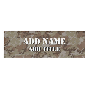 Woodland Desert Military Camouflage Name Tag
