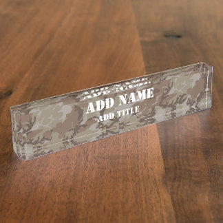 Woodland Desert Military Camouflage Nameplate