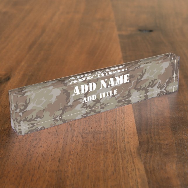Woodland Desert Military Camouflage Nameplate (Side)