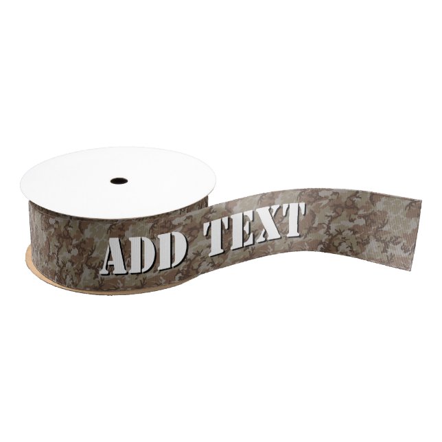 Woodland Desert Military Camouflage Pattern Grosgrain Ribbon (Spool)