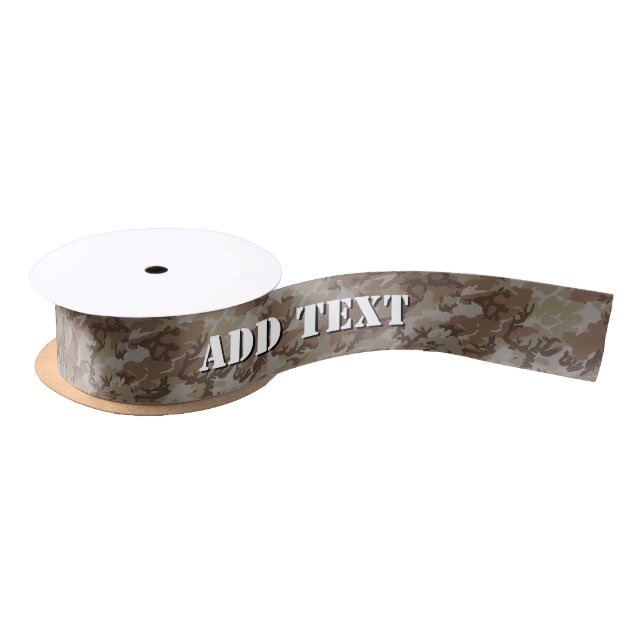 Woodland Desert Military Camouflage Pattern Satin Ribbon (Spool)