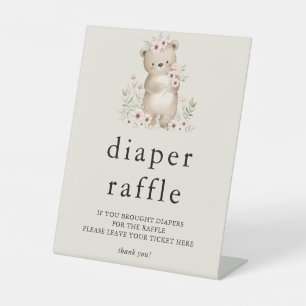Woodland Diaper Raffle Baby Shower Sign