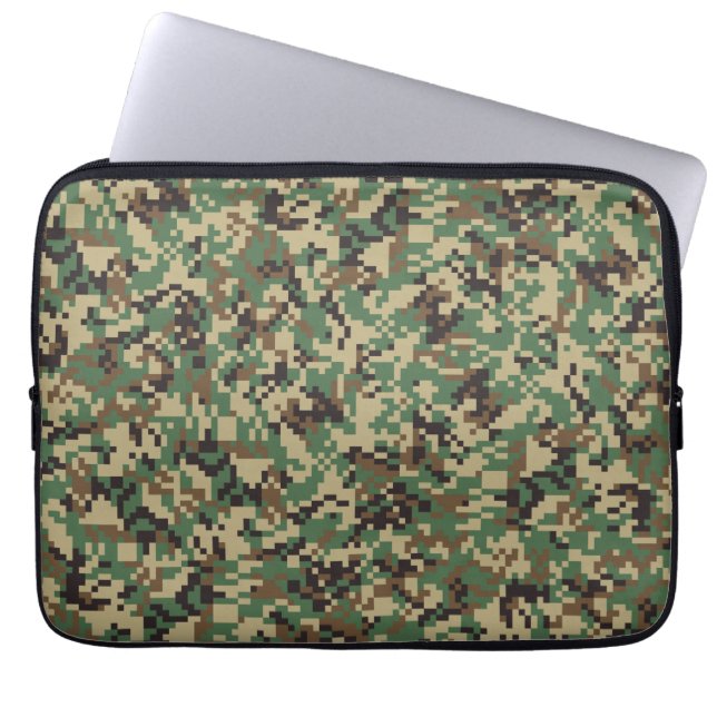 Woodland Digital Camouflage Laptop Sleeve (Front)
