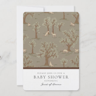 Woodland Dog Gender Neutral Baby Shower Invitation