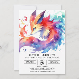 Woodland Editable Fox Birthday Invitation
