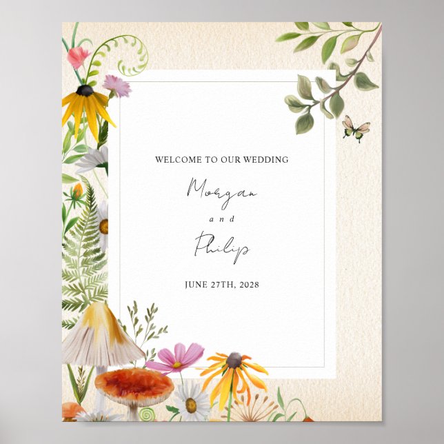 Woodland Elegant Forest Wedding Welcome Poster (Front)