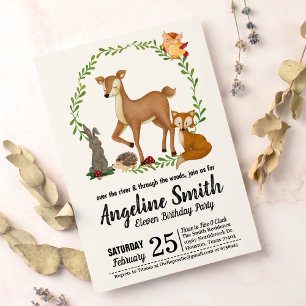 Woodland Enchanted Forest Birthday Invitation