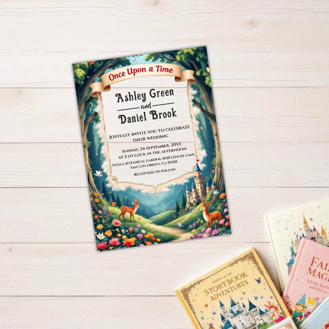 Woodland Enchanted Forest Castle Fairytale Wedding Acrylic Invitations (Creator Uploaded)