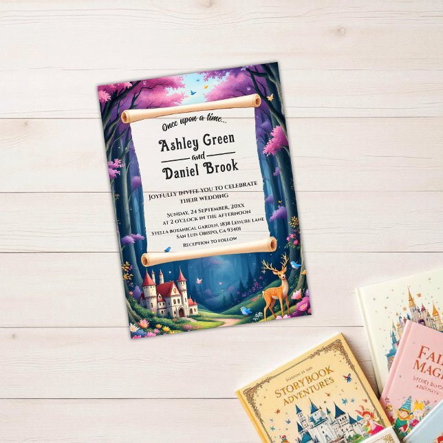 Woodland Enchanted Forest Castle Fairytale Wedding Acrylic Invitations (Creator Uploaded)