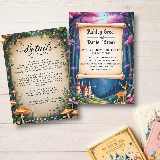 Woodland Enchanted Forest Castle Fairytale Wedding Invitation (Creator Uploaded)