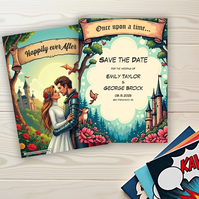 Woodland Enchanted Forest Castle Fairytale Wedding Save The Date (Creator Uploaded)
