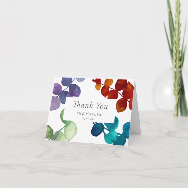 Woodland Eucalyptus Floral Thank You Card (Front)