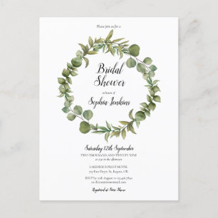 Woodland Eucalyptus Greenery Bridal Shower Invite