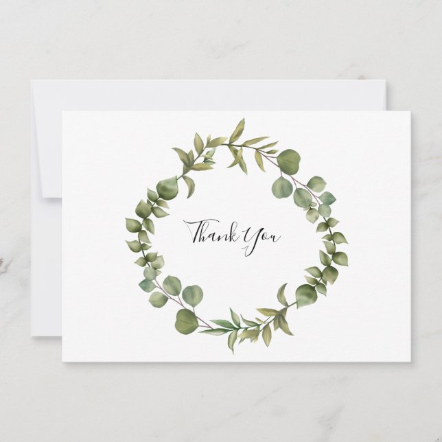 Woodland Eucalyptus Greenery Thank You (Front)