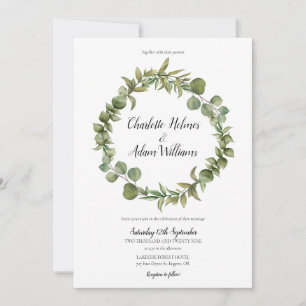Woodland Eucalyptus Greenery Wedding Invitation