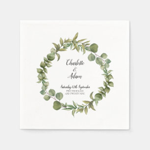 Woodland Eucalyptus Greenery Wedding Napkin