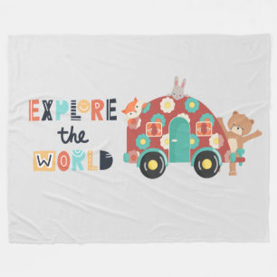 Woodland Explorers Kids   Fleece Blanket