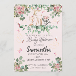 Woodland Fairy Baby Shower Invitation