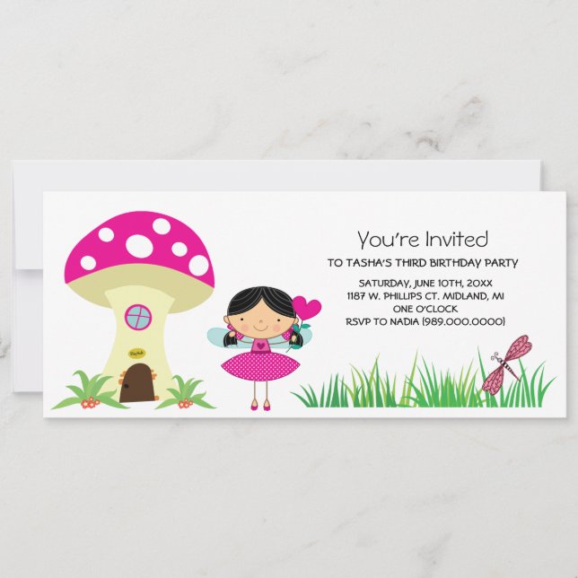 Woodland Fairy Birthday Party Invitations (Front)