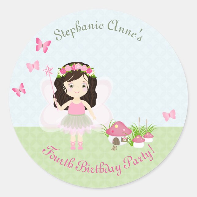 Woodland Fairy Princess Classic Round Sticker (Front)