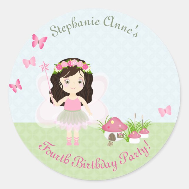 Woodland Fairy Princess Classic Round Sticker (Front)