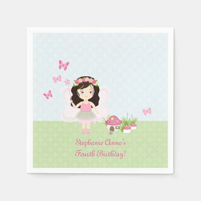 Woodland Fairy Princess Napkin (Front)