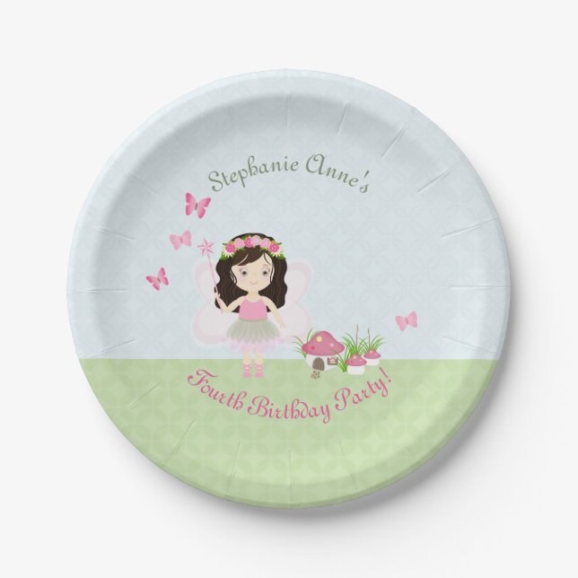 Woodland Fairy Princess Paper Plate (Front)