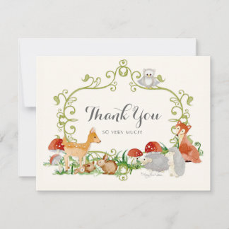 Woodland Fairy Tale Baby Shower Thank You Notes