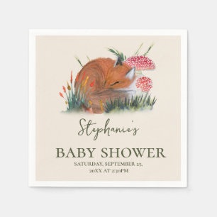 Woodland Fall Baby Shower Cottage Core Napkin
