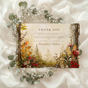 Woodland Fall Forest Wedding Thank You Card