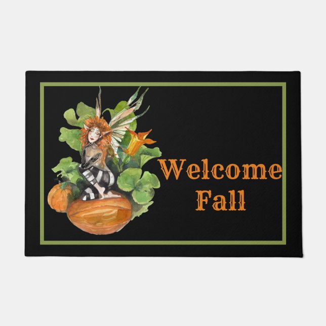 Woodland Fall Harvest Elf   Doormat (Front)