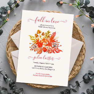 Woodland Fall Mushroom Wildflower Wedding Invitation