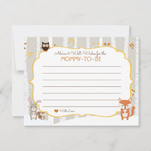 Woodland Fall / Winter Baby Shower Advice Card