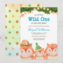 Woodland Family Fox Baby Shower Wild One