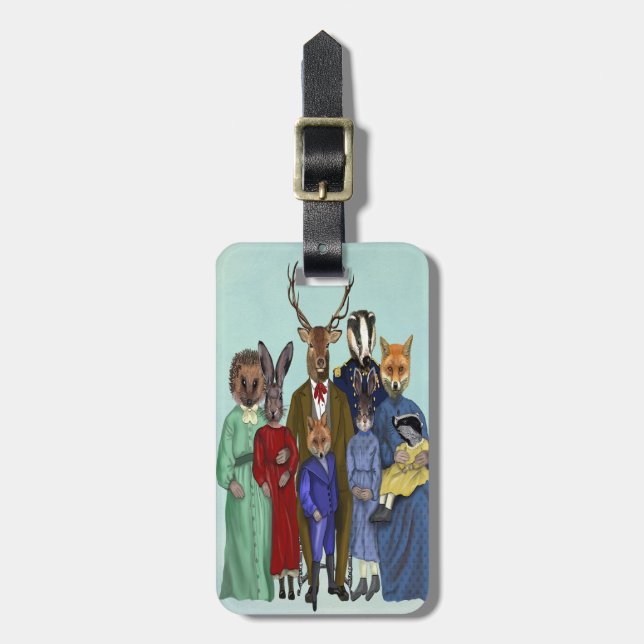 Woodland Family Luggage Tag (Front Vertical)