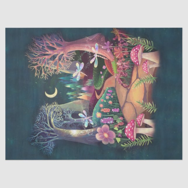 Woodland Fantasy, Nature's Magical Fairyland Tissue Paper (Front)