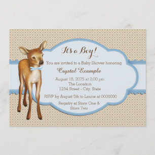 Woodland Fawn Baby Shower Invitation