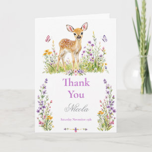 Woodland Fawn Baby Shower Thank You Card