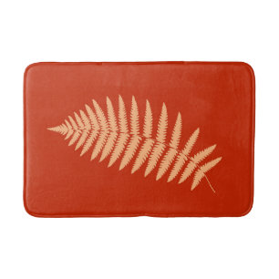 Woodland Fern 2, Mandarin Orange Bath Mat