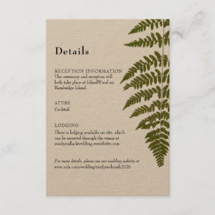 Woodland Fern Details Enclosure Card